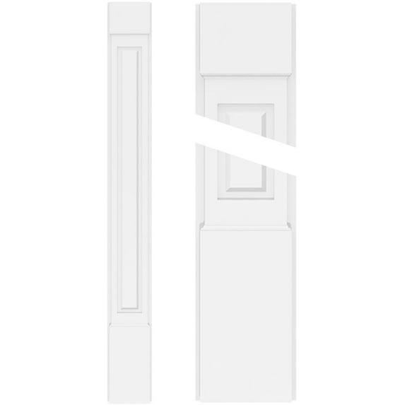 6"W x 48"H x 2"P Raised Panel PVC Pilaster w/Standard Capital & Base (Pair)