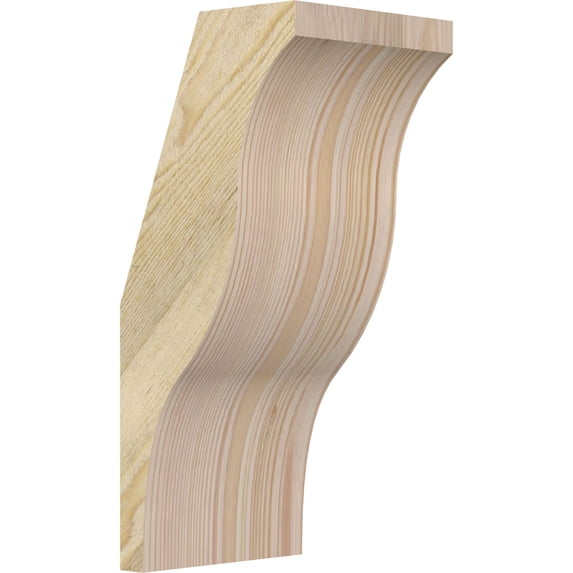 6"W x 6"D x 14"H Funston Rough Sawn Knee Brace, Douglas Fir
