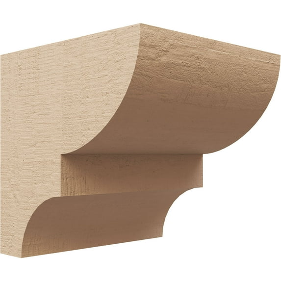 6"W x 6"D x 6"H Wide Ridgewood Rough Cedar Woodgrain TimberThane Corbel, Primed Tan