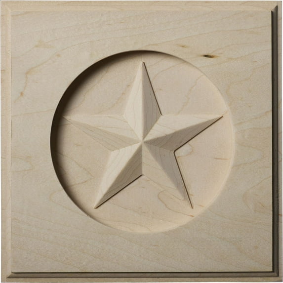 6"W x 6"H x 1"P Austin Star Rosette, Rubberwood