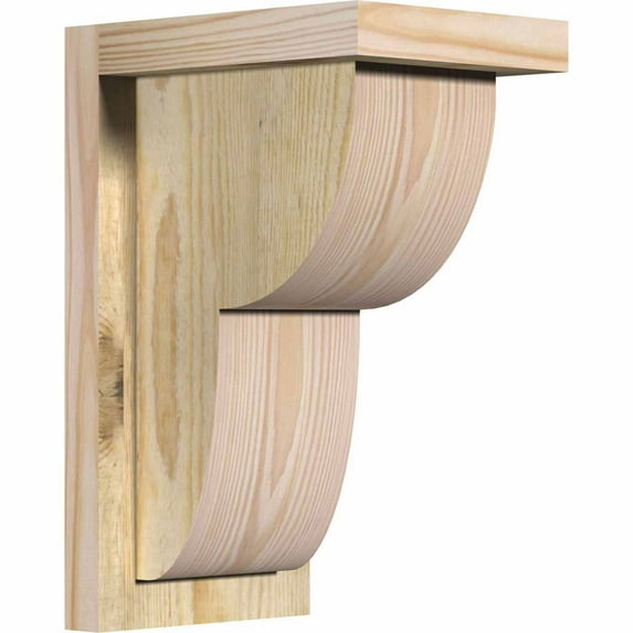 6"W x 8"D x 12"H Crestline Rough Sawn Corbel w/Backplate, Douglas Fir
