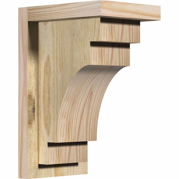6"W x 8"D x 12"H Mediterranean Rough Sawn Corbel w/Backplate, Douglas Fir