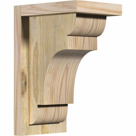 6"W x 8"D x 12"H New Brighton Rough Sawn Corbel w/Backplate, Douglas Fir