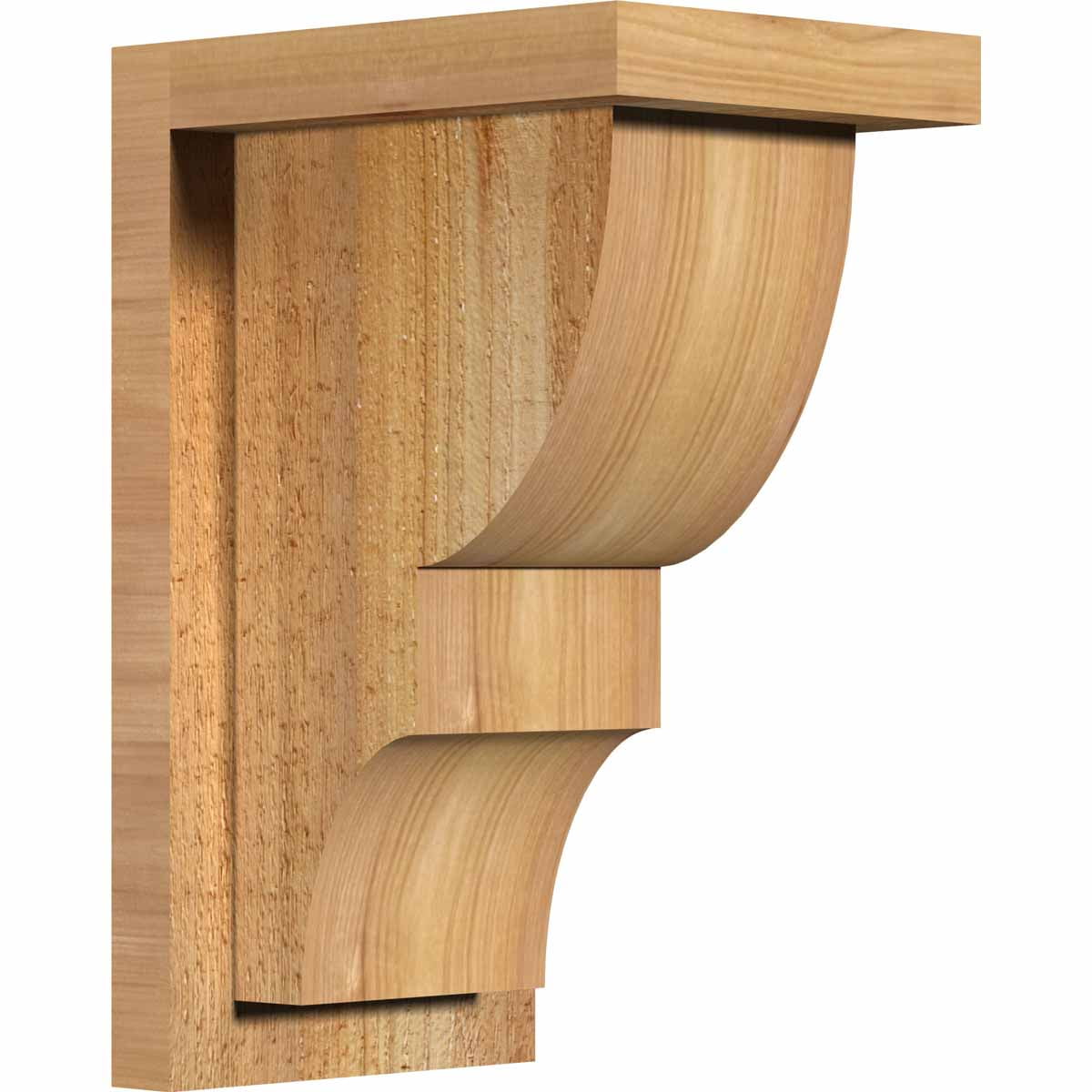 12"H Western Red Cedar Rough Sawn Corbel with Backplate