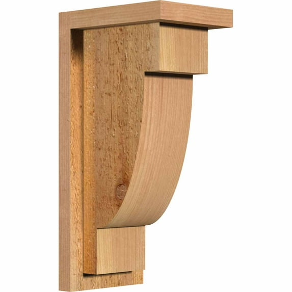 6"W x 8"D x 16"H Alpine Rough Sawn Corbel w/Backplate, Western Red Cedar