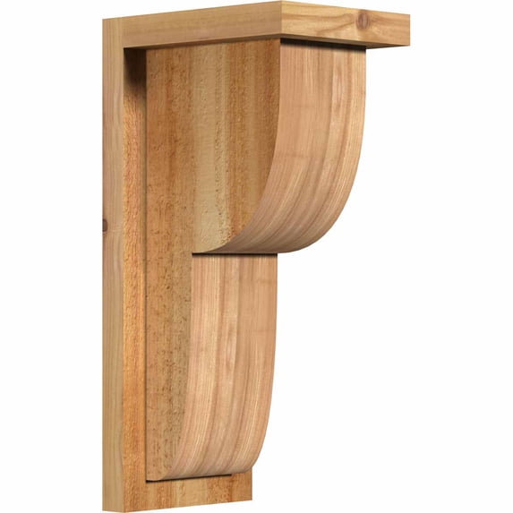6"W x 8"D x 16"H Crestline Rough Sawn Corbel w/Backplate, Western Red Cedar