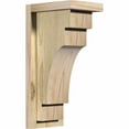 thumbnail image 1 of 6"W x 8"D x 16"H Mediterranean Rough Sawn Corbel w/Backplate, Douglas Fir, 1 of 9