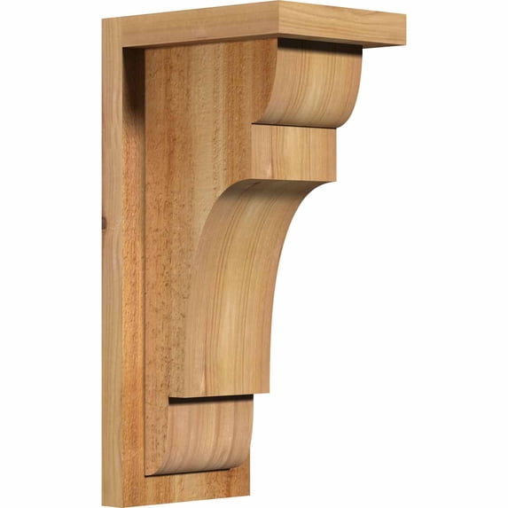 6"W x 8"D x 16"H New Brighton Rough Sawn Corbel w/Backplate, Western Red Cedar