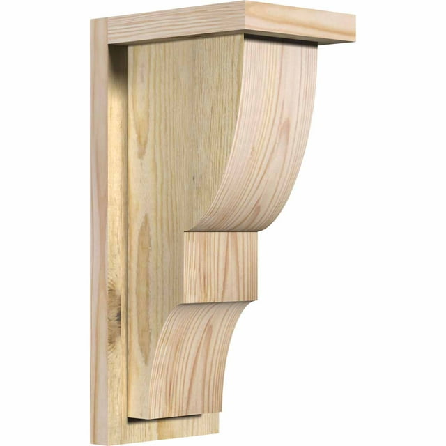 6"W x 8"D x 16"H Ridgewood Rough Sawn Corbel w/Backplate, Douglas Fir
