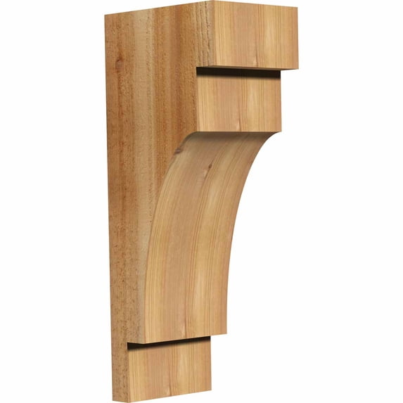 6"W x 8"D x 20"H Mediterranean Rough Sawn Corbel, Western Red Cedar