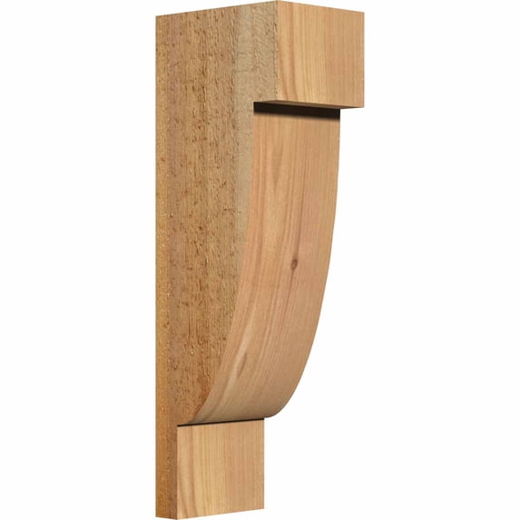 6"W x 8"D x 24"H Alpine Rough Sawn Corbel, Western Red Cedar