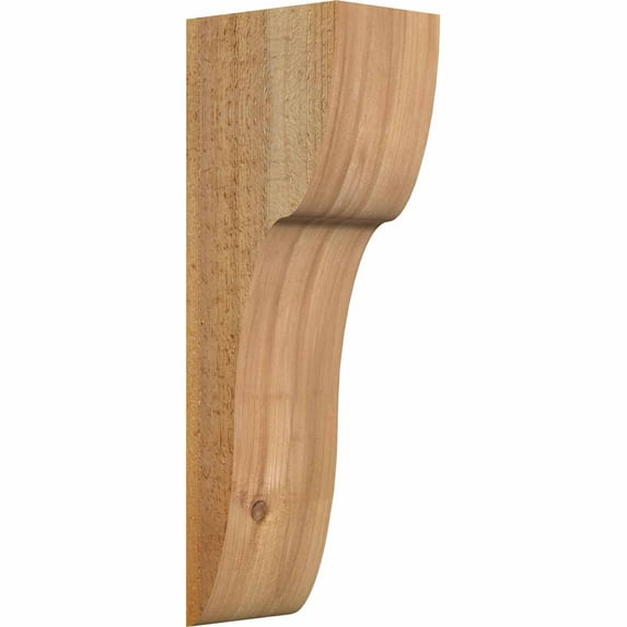 6"W x 8"D x 24"H Carmel Rough Sawn Corbel, Western Red Cedar