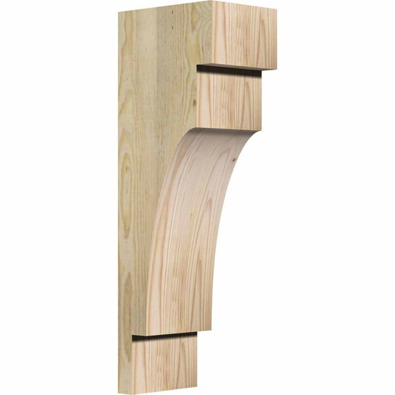 6"W x 8"D x 24"H Mediterranean Rough Sawn Corbel, Douglas Fir