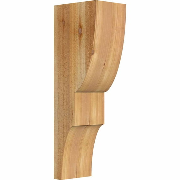 6"W x 8"D x 24"H Ridgewood Rough Sawn Corbel, Western Red Cedar