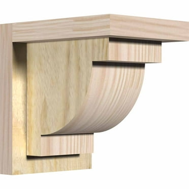6"W x 8"D x 8"H Alpine Rough Sawn Corbel w/Backplate, Douglas Fir