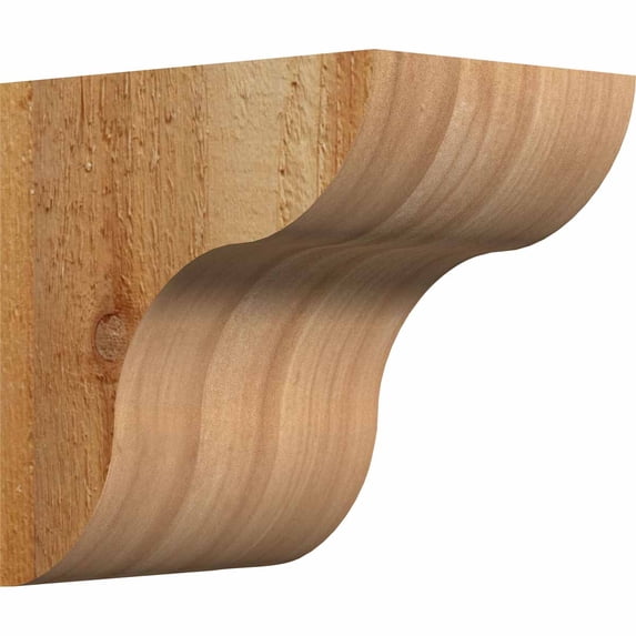 6"W x 8"D x 8"H Carmel Rough Sawn Corbel, Western Red Cedar