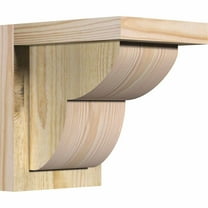 6"W x 8"D x 8"H Crestline Rough Sawn Corbel w/Backplate, Douglas Fir