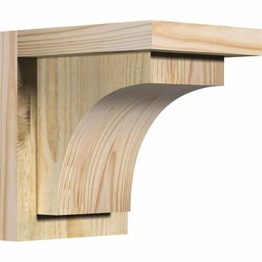 6"W x 8"D x 8"H Huntington Rough Sawn Corbel w/Backplate, Douglas Fir