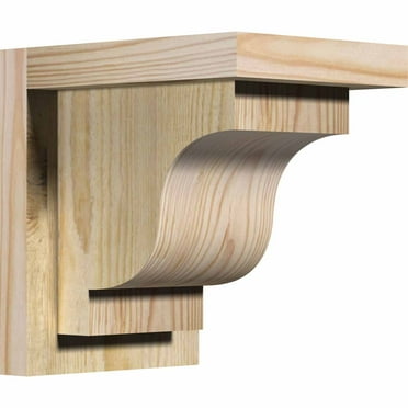 6"W x 8"D x 8"H Newport Rough Sawn Corbel w/Backplate, Douglas Fir