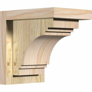 6"W x 8"D x 8"H Pescadero Rough Sawn Corbel w/Backplate, Douglas Fir