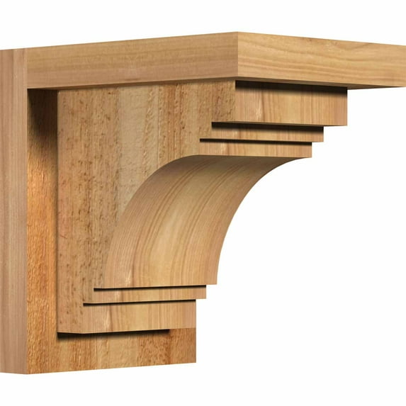 6"W x 8"D x 8"H Pescadero Rough Sawn Corbel w/Backplate, Western Red Cedar