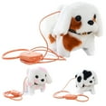 thumbnail image 1 of 6" Walking Dog Interactive Electronic Plush Pet Dog Toy Moving Animated Interactive Pet Toy with Remote Control Leash Christmas Birthday Gifts Pink, 1 of 5