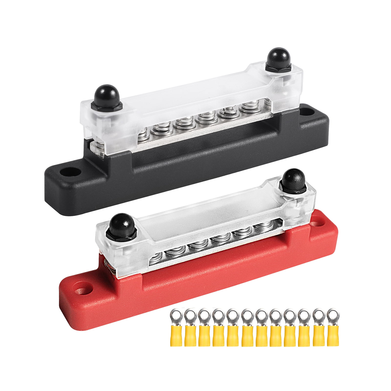 6 Way 48V 150A Bus Bar w/ 12pcs Power Distribution Terminal Block For Car Marine