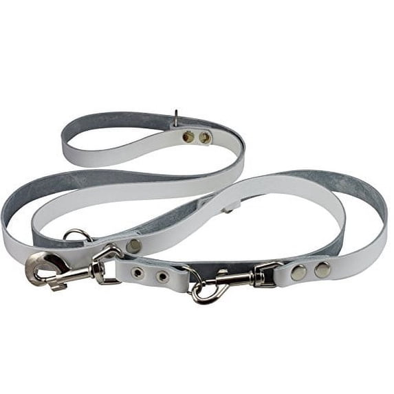 6 Way European Multifunctional Leather Dog Leash, Adjustable Hands Free Lead 49"-94" Long, 3/4" Wide (18 mm)