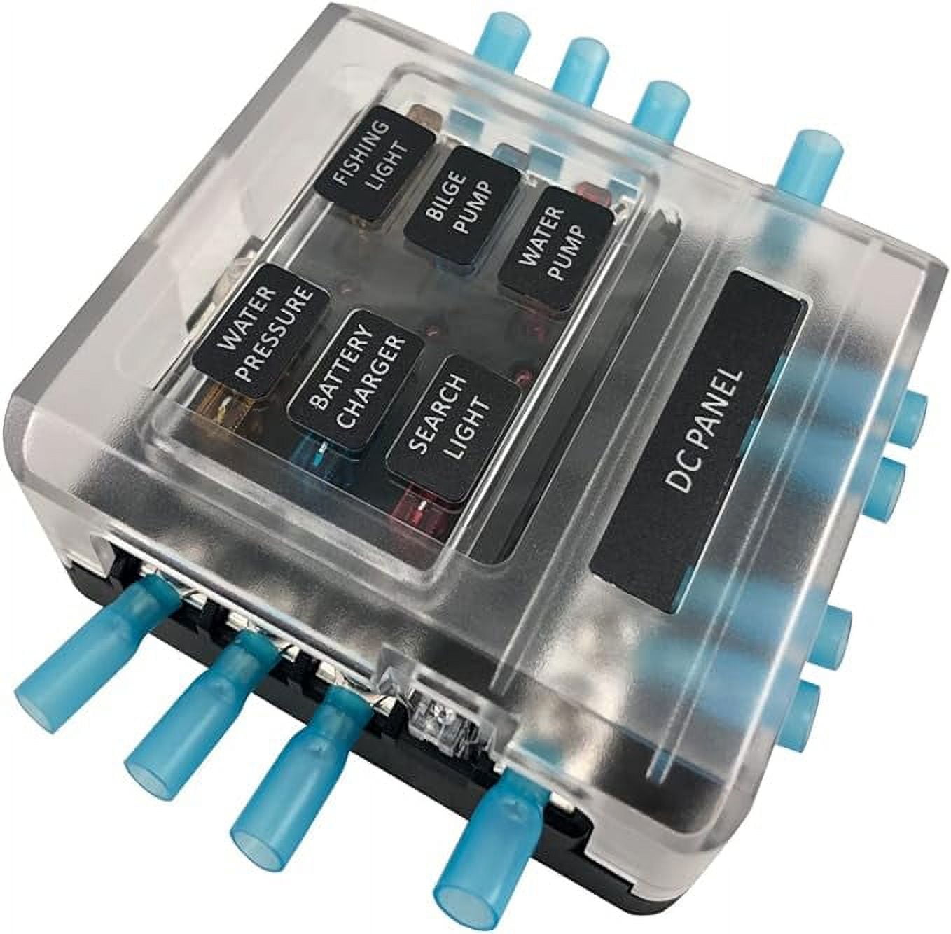 6 Way Fuse Block 12v 32v,Automotive Fuses Block with Negative Busbar