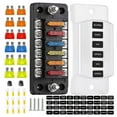 thumbnail image 1 of 6 Way Fuse Block Blade Box with Negative Bus - ATC/ATO for Boat Yacht Vehicle Auto RV Car Trailer Truck SUV, 1 of 5