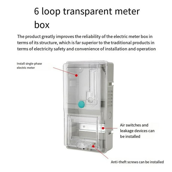 6-Way Single-Phase Meter Box Household Transparent Pc Plastic Electric Meter Box A YIWEI