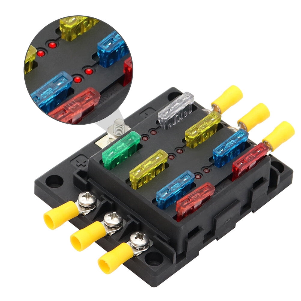 6 Ways Fuse Box 6 Ways Fuse Box Terminal Block with LED Warning Light