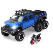 Monster Truck Toys Diecast Metal Pickup with Mini Motorcycle for Boys Age 3-7