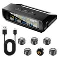 thumbnail image 1 of 6-Wheel RV Tire Pressure Monitoring System (TPMS) - 6 Sensors & 6 Alarm Modes | 0-144 PSI ±1.5PSI, Solar/USB Charging | for Dually Trucks & Heavy-Duty Trailers, 1 of 8