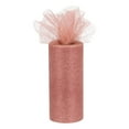 thumbnail image 1 of 6" Wide 25 Yards Glitter Tulle Ribbon Netting Fabric for Tutu Skirt Christmas Wedding Rose Gold, 1 of 5