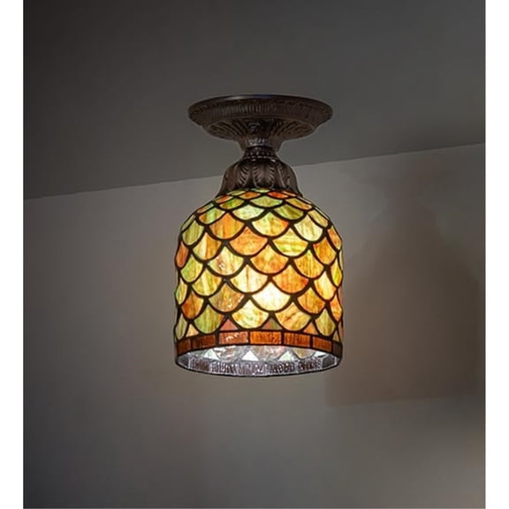 6" Wide Acorn Flushmount