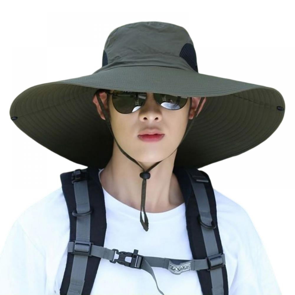 6" Wide Brim Sun Protection Hat Outdoor Unisex Bucket Hats for Hiking