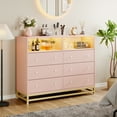 thumbnail image 1 of 6 Wide Drawer Dresser with LED Lights and Charging Station, 1 of 5