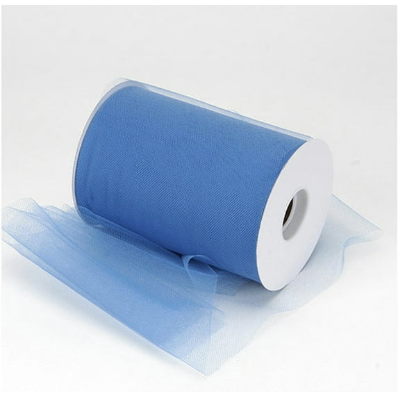 6" Wide Smoke Blue Tulle Fabric - 100 Yards