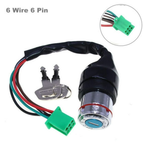 6 Wire Universal Motorcycle Ignition Key Switch 2 Keys Set 50CC 90CC 110CC 125cc