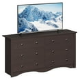 thumbnail image 1 of 6 Wood Drawers Dresser for Bedroom, Double Dresser for TV up to 65 inch, TV Stand Storage Chest of Drawers for Living Room Hallway Entryway (Brown), 1 of 4