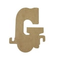 thumbnail image 1 of 6" Wooden Letter G Unfinished, Train Font, Craft Cutout 1/4" Thick, 1 of 2