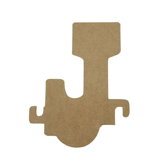 6" Wooden Letter J Unfinished, Train Font, Craft Cutout 1-8" Thick