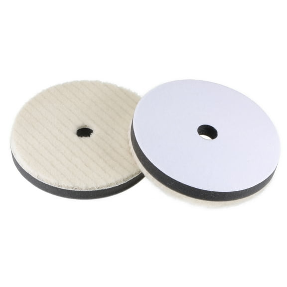 6" Wool Felt Sponge Polishing Pad Hook and Loop Buffing Wheel with Hole Coarse Polishing for Polisher 2 Pcs