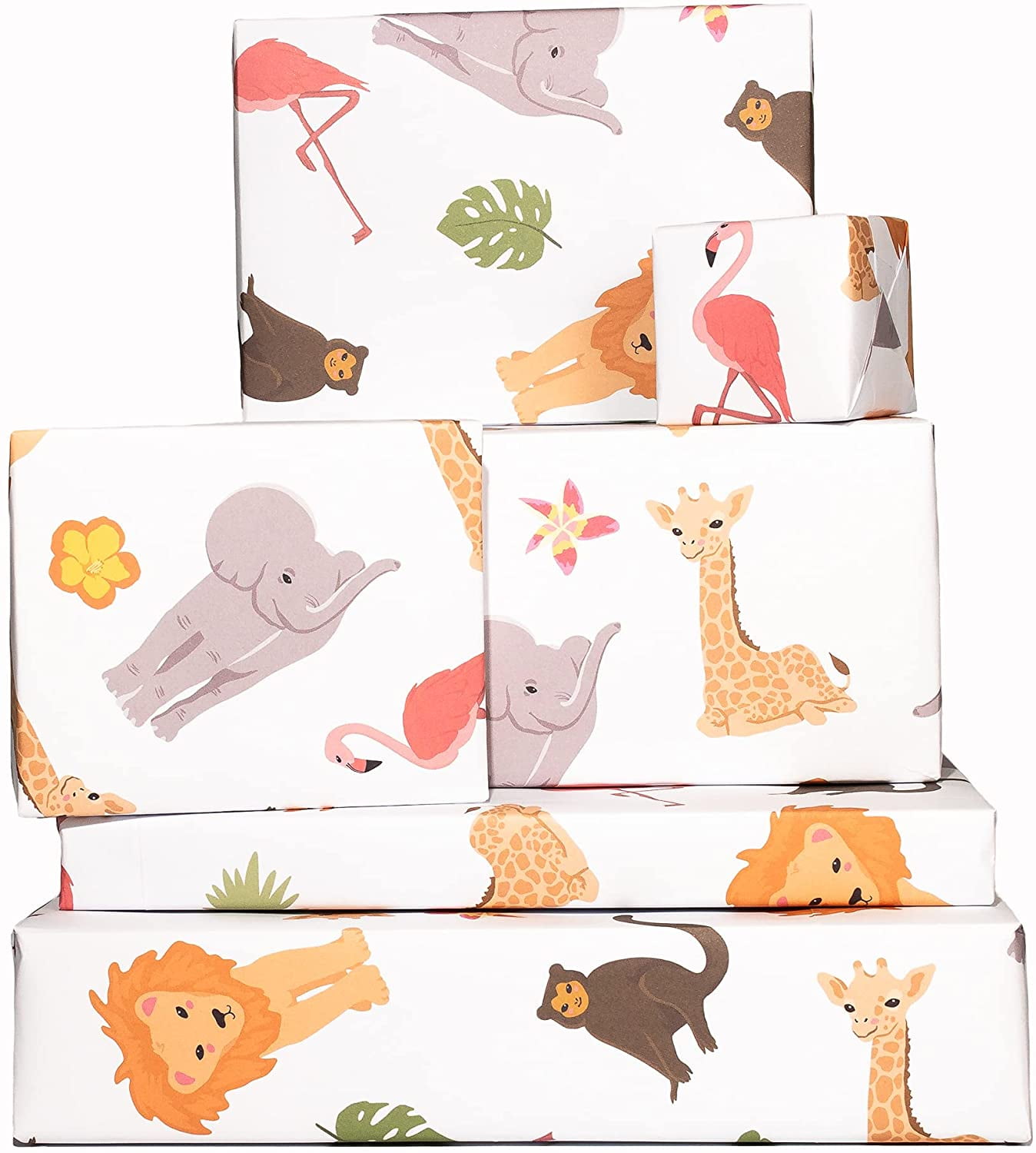 ANIMAL JUNGLE THEME Personalised Gift Wrap / Baby, Kids Personalised  Birthday Wrapping Paper / Bday Gift Wrap / 1st, 2nd, 3rd, 4th Gift Wrap 