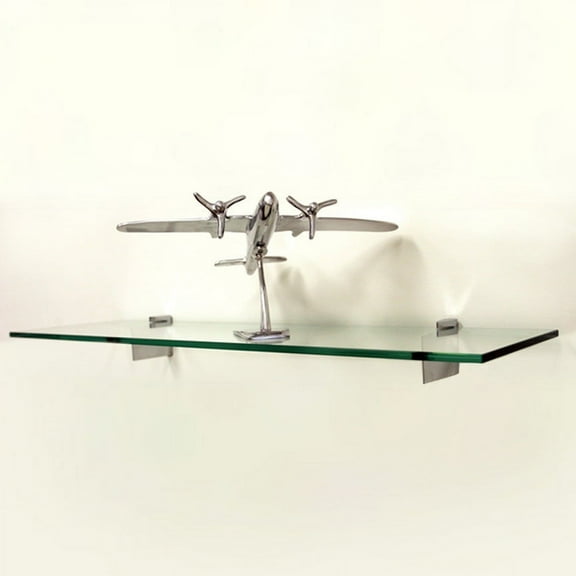 6" X 27" Raven Floating Glass Shelves - 2 Brackets Included with Each Shelf By Spancraft Glass