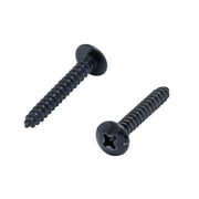 #6 X 3/4" Stainless Truss Head Phillips Wood Screw, (25pc), Black Xylan Coated 18-8 (304) Stainless Steel Screws, by Bolt Dropper