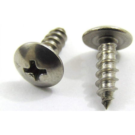 #6 X 3/8" Stainless Truss Head Phillips Wood Screw (100pc) 18-8 (304) Stainless Steel Screws by Bolt Dropper