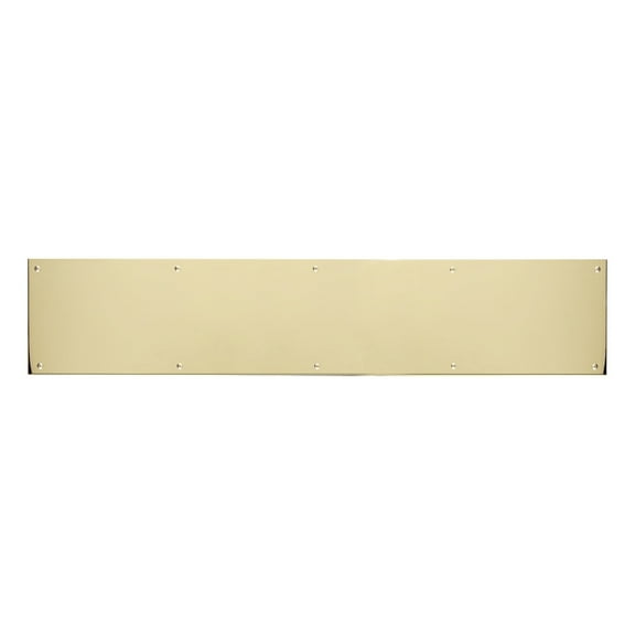 6" X 30" Kick Plate Polished Brass-Aluminum Screw Mount