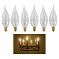6 X 40W 120V Clear Light Bulbs Candelabra Base Chandelier Candle Shape